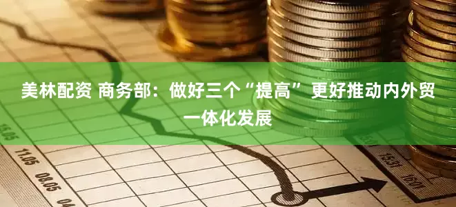 美林配资 商务部：做好三个“提高” 更好推动内外贸一体化发展